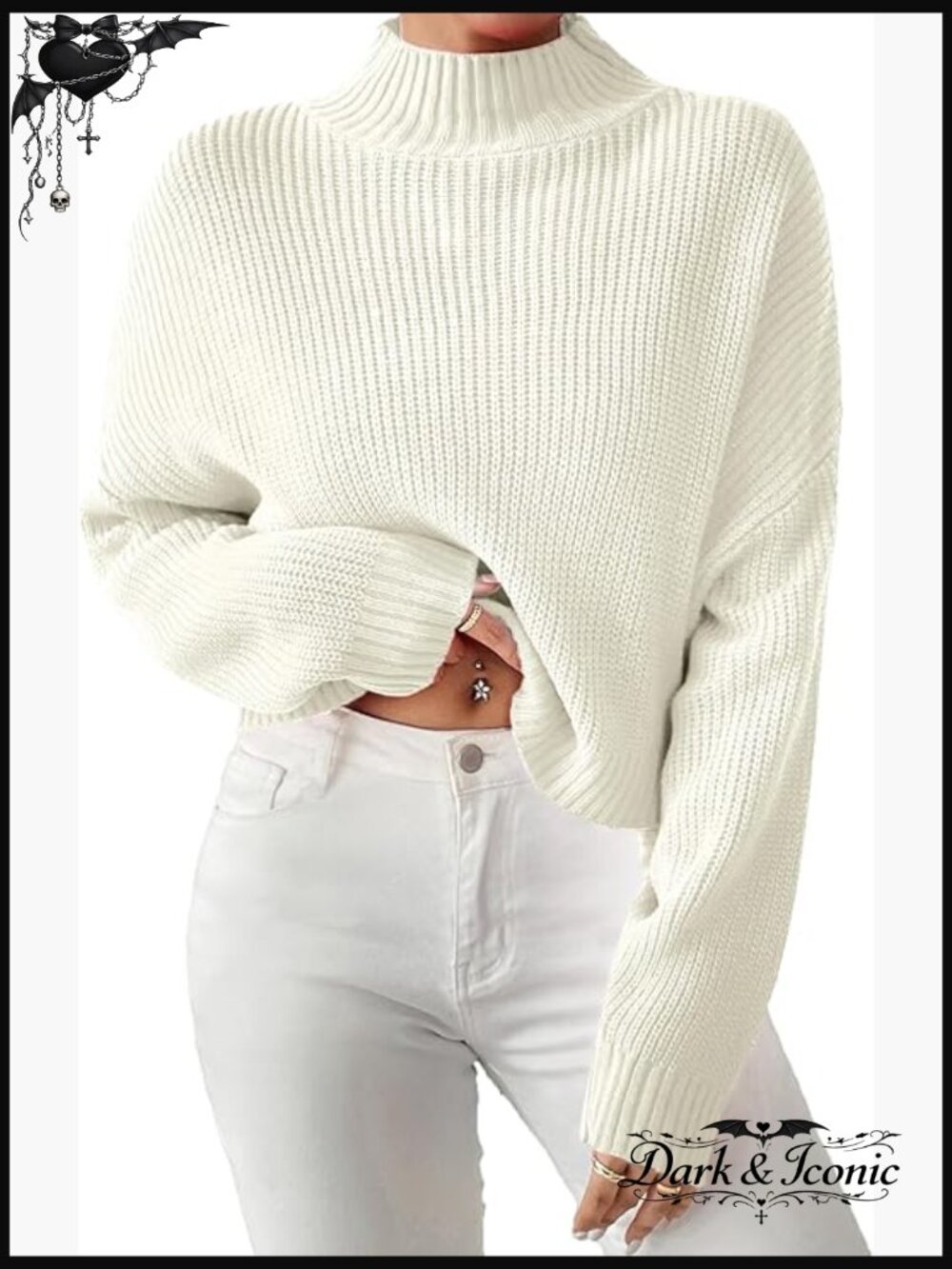 Lightweight Ribbed Mock Neck Cropped Pullover Sweater Spring Fall